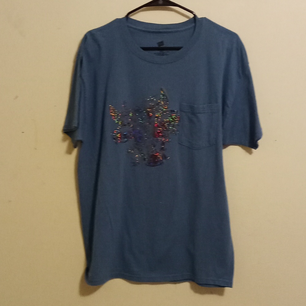 Hanes Large blue graphic T-shirt (with pocket)